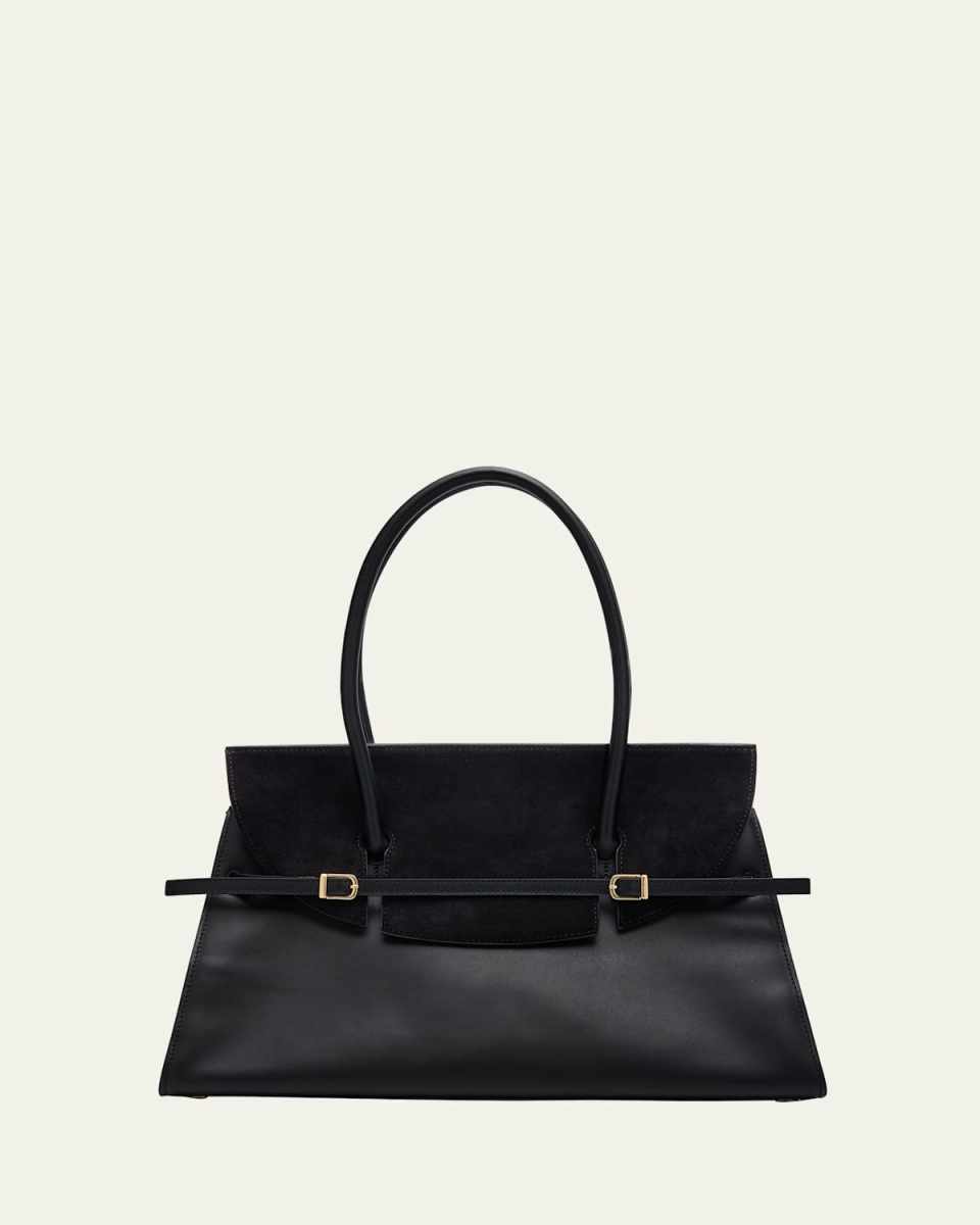 River Suede Flap Leather Shoulder Bag